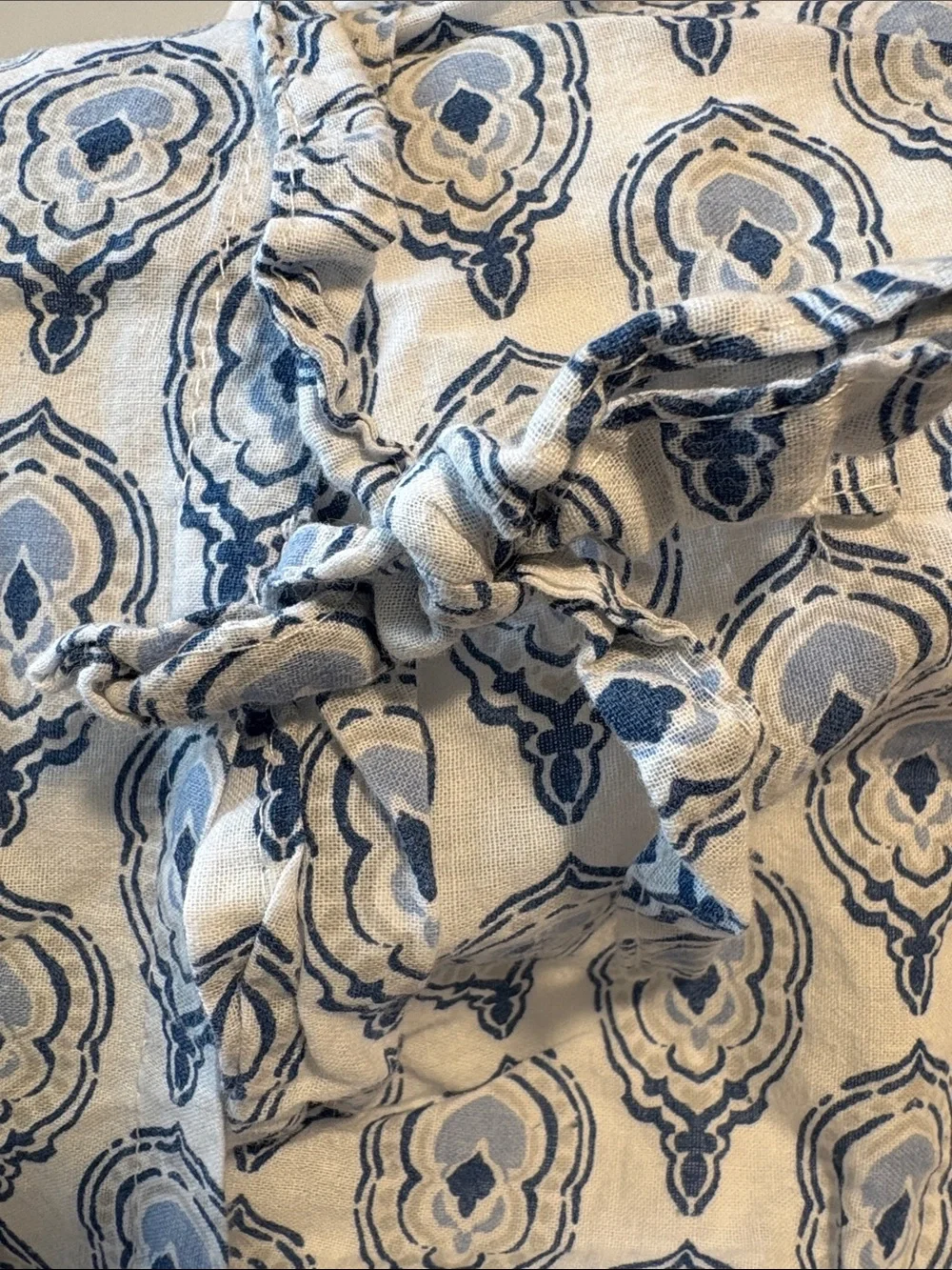 Nicole Miller PAIR of Quilted Euro Pillow Cover - Blue and White